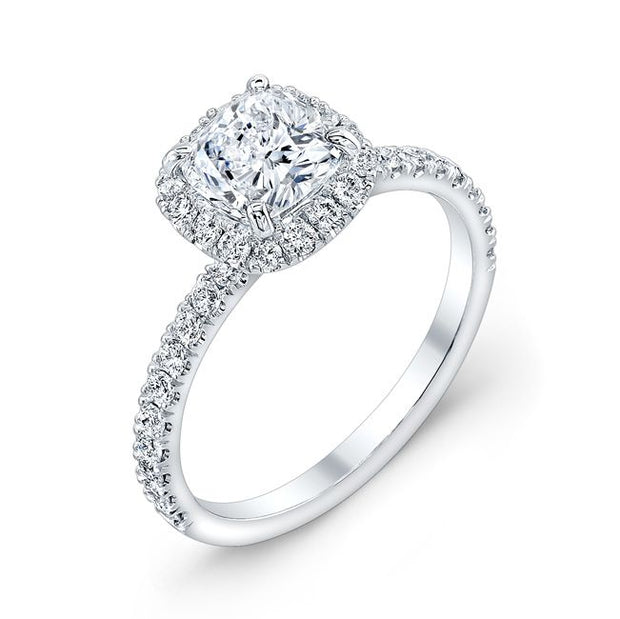 Classic Cushion Cut Halo Engagement Ring - Diamond Love Inc