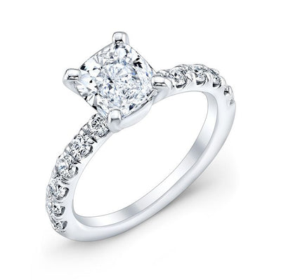 Round Cut Engagement Ring with Side Stones - Diamond Love Inc