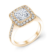 Emerald Cut Halo Engagement Ring - Diamond Love Inc.