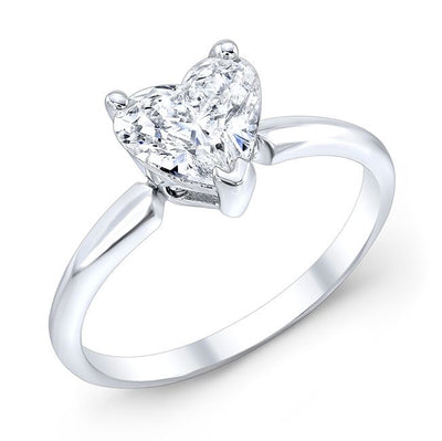 Heart Shaped Diamond Solitaire Engagement Ring - Diamond Love Inc