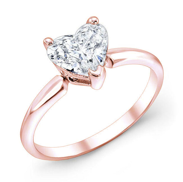 Heart Shaped Diamond Solitaire Engagement Ring - Diamond Love Inc.