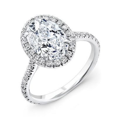 Classic Oval Cut Halo Engagement Ring - Diamond Love Inc
