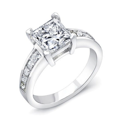 Princess Cut Channel Setting Engagement Ring - Diamond Love Inc