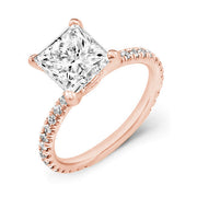 Princess Cut Engagement Ring with Side Stones - Diamond Love Inc.