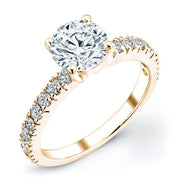 Round Cut Engagement Ring with Side Stones - Diamond Love Inc.